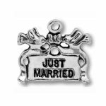 5 Just Married Charm Silver 16x18mm by TIJC SP0451