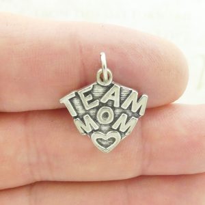5 Team Mom Charm Silver 19x19mm by TIJC SP0462