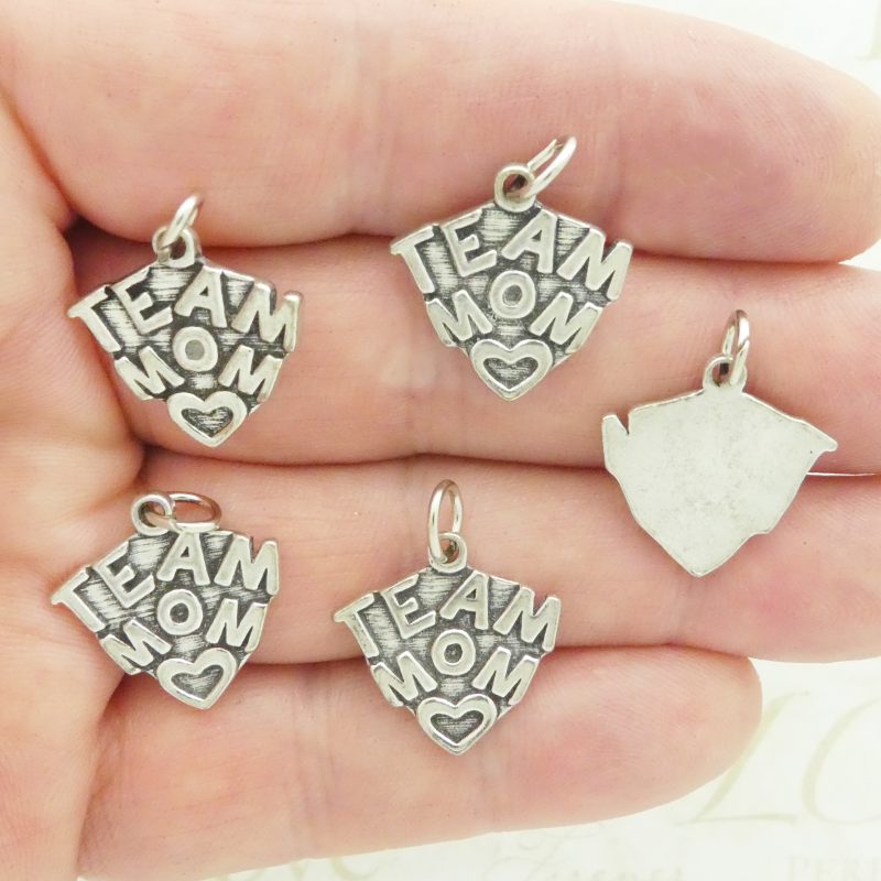 5 Team Mom Charm Silver 19x19mm by TIJC SP0462 - Image 5