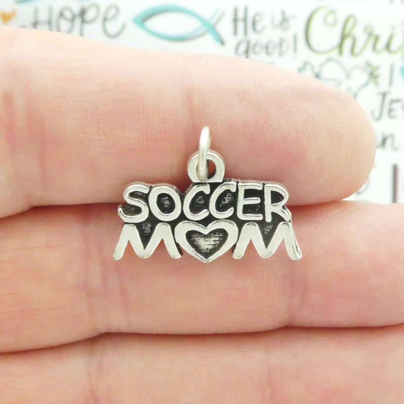 5 Silver Soccer Mom Charm 15x24mm by TIJC SP0465
