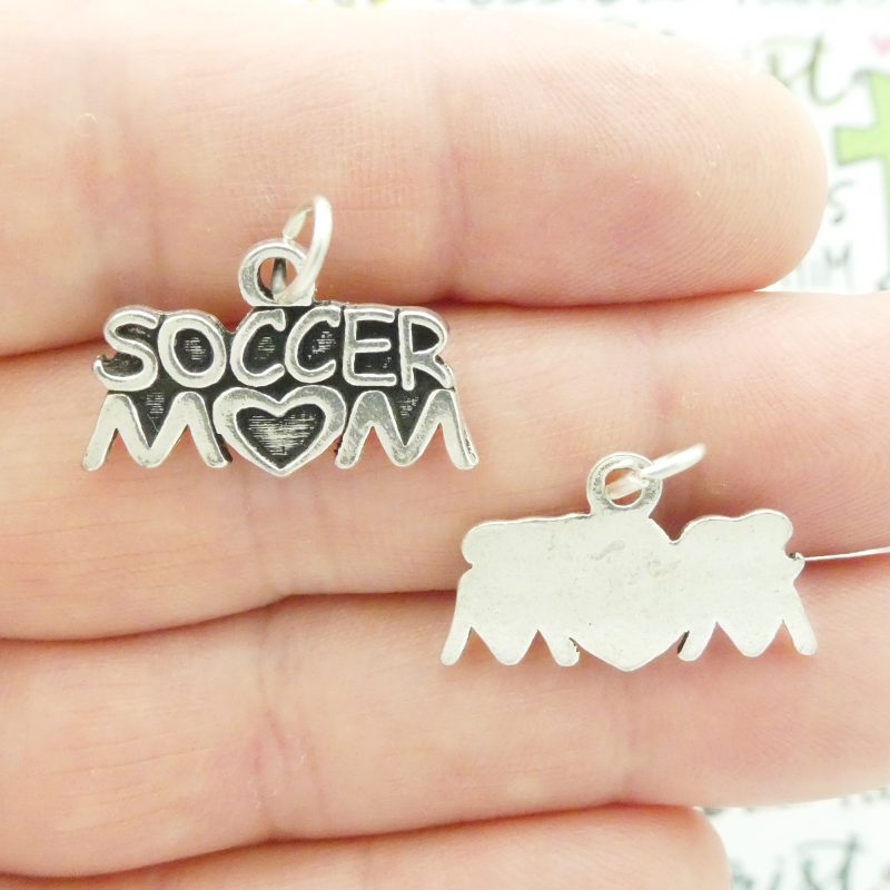 5 Silver Soccer Mom Charm 15x24mm by TIJC SP0465 - Image 5
