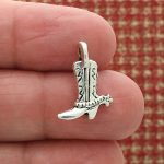silver cowboy boot charm