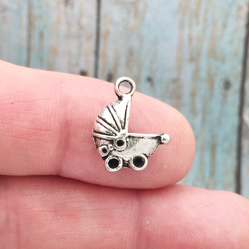 BULK 30 Baby Buggy Charm Silver by TIJC SP0515B