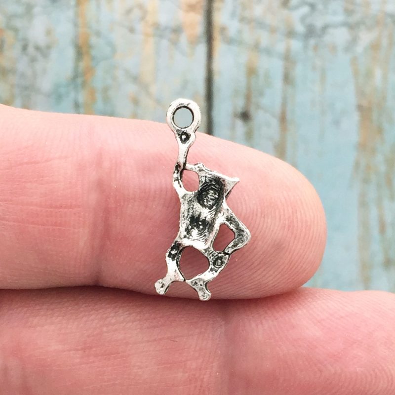 BULK 100 Monkey Charm Silver by TIJC SP0535B - Image 2