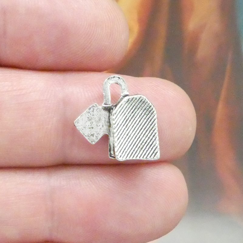 BULK 30 Tea Bag Charm Silver 15x15mm by TIJC SP0538B - Image 5