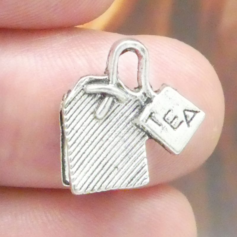 silver tea bag charm