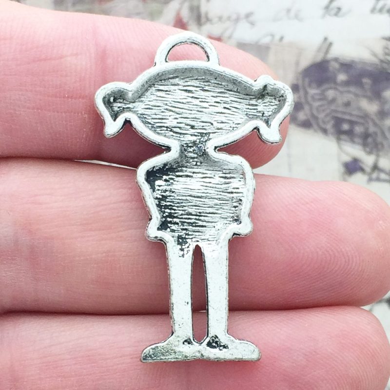 3 Little Girl Charm Silver by TIJC SP0539 - Image 2