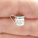 10 Silver Baby Cup Charm Pendant 8x12mm by TIJC SP0546
