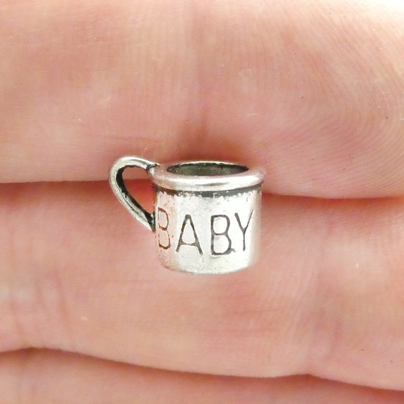 10 Silver Baby Cup Charm Pendant 8x12mm by TIJC SP0546