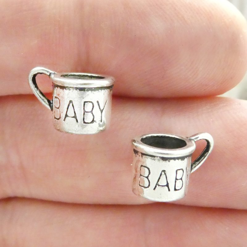 10 Silver Baby Cup Charm Pendant 8x12mm by TIJC SP0546 - Image 5