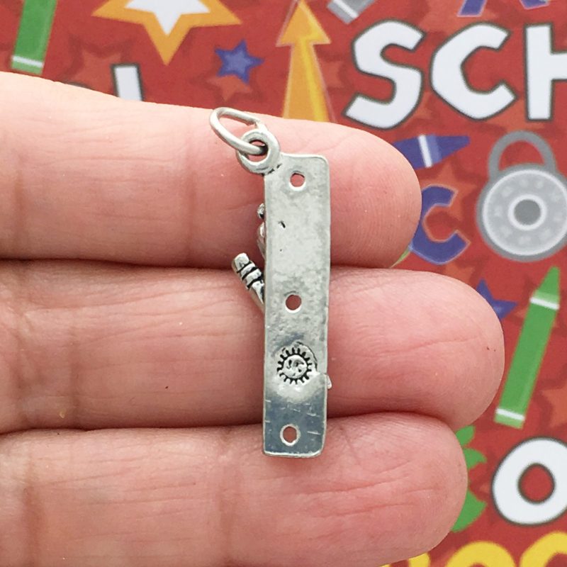 5 Silver Ruler Charm Teacher Pendant by TIJC SP0556 - Image 2