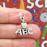 5 ABC Apple Charm Teacher Silver by TIJC SP0557