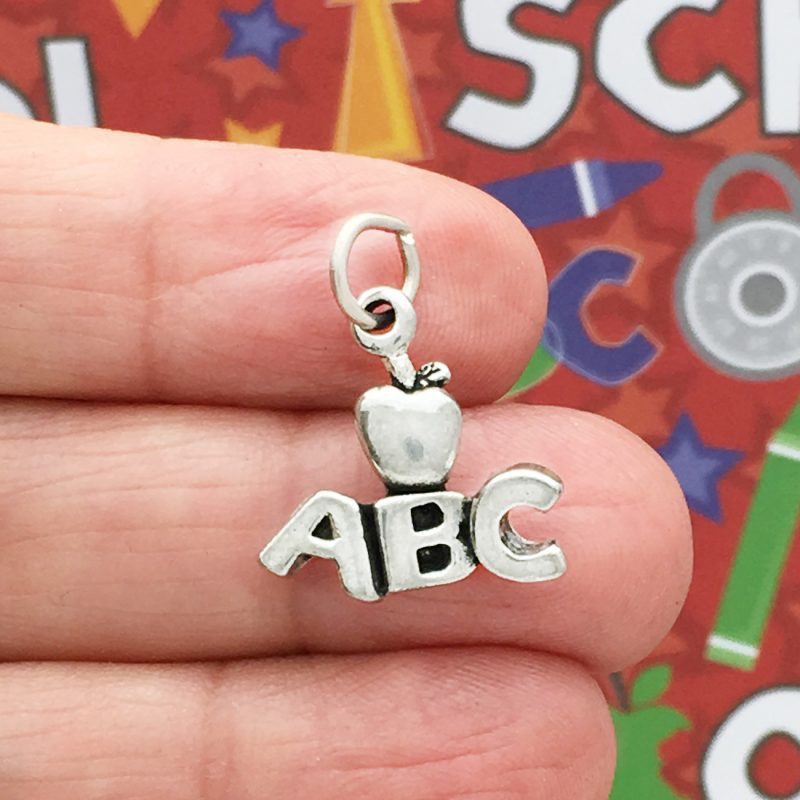 5 ABC Apple Charm Teacher Silver by TIJC SP0557