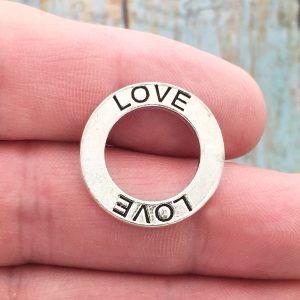 5 Affirmation Ring Love Charm Silver by TIJC SP0560