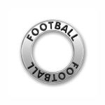 5 Silver Affirmation Ring Football Charm 22mm by TIJC SP0566