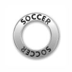 5 Silver Affirmation Ring Soccer Charm 22mm by TIJC SP0568