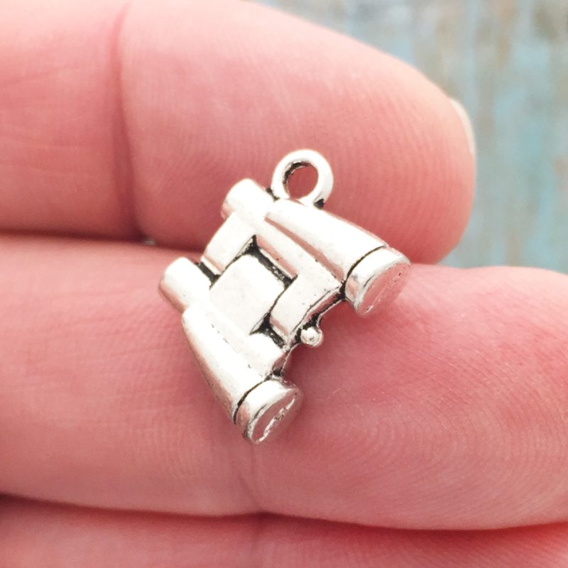 silver binoculars charm