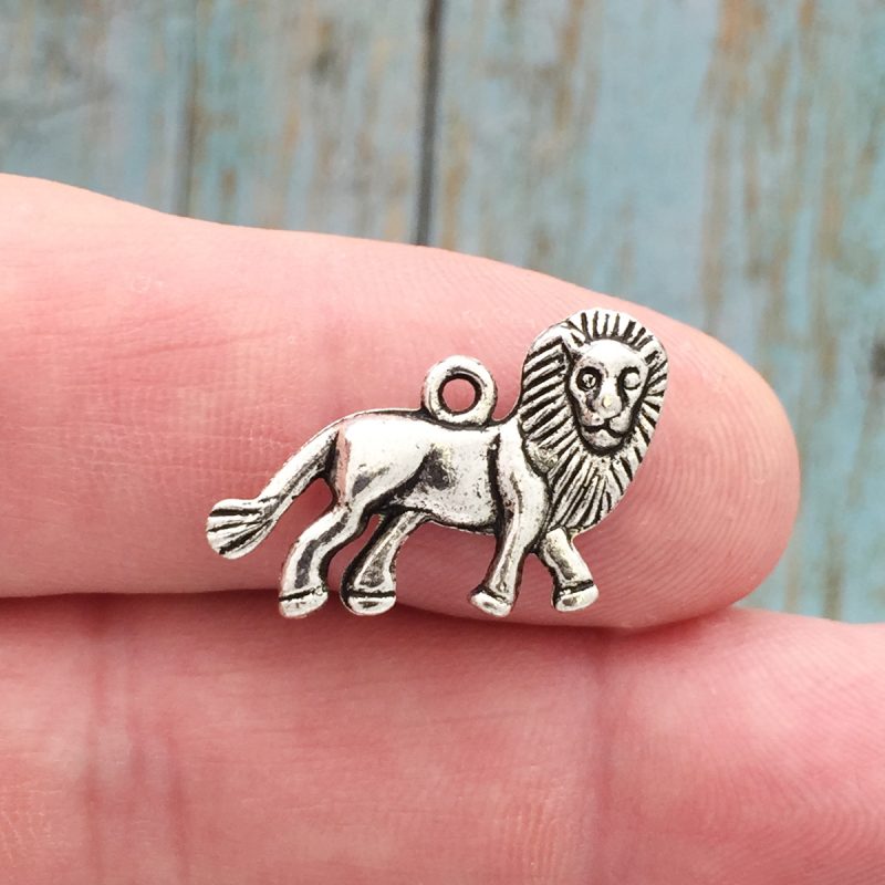 lion charm silver