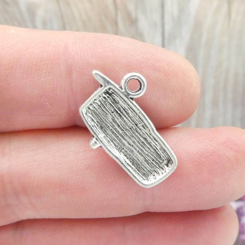 BULK 30 Silver Cellphone Charm Phone Pendant 24x16mm by TIJC SP0584B - Image 3