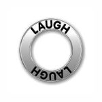 5 Affirmation Ring Laugh Charm Silver 22mm by TIJC SP0600