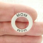 5 Affirmation Ring Mom Charm Pendant Silver 22mm by TIJC SP0601