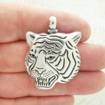 silver tiger head pendant