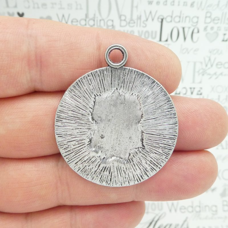 BULK 8 Owl Charm Pendant Large Antique Silver Tone by TIJC SP0610B - Image 3