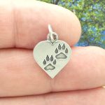 silver paw print charm