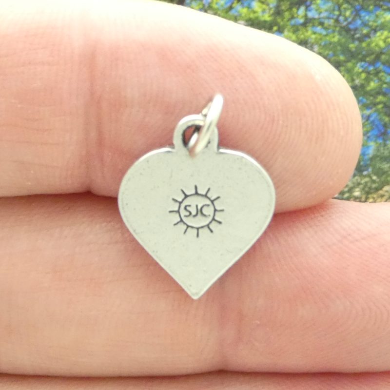5 Silver Heart Paw Print Charm 17x14mm by TIJC SP0612 - Image 5