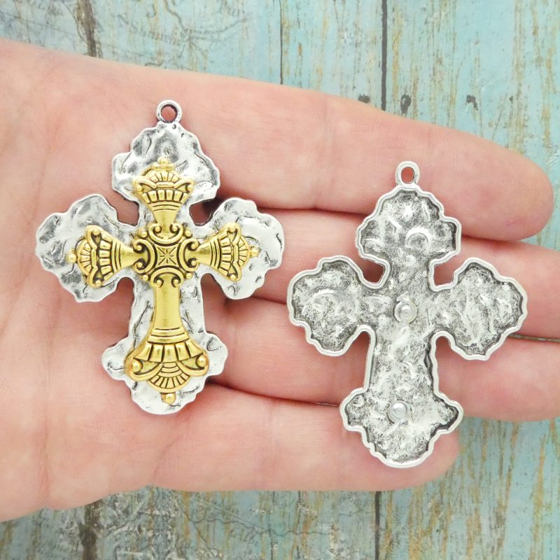 Hammered Cross Pendants Bulk
