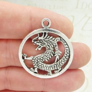 silver Chinese dragon pendant