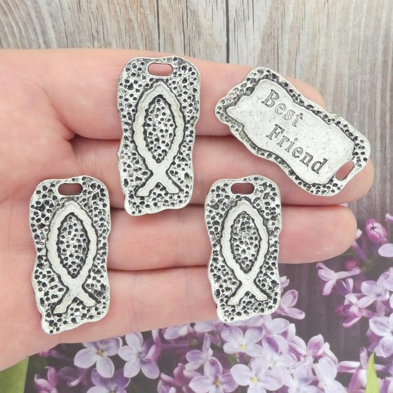 2 Silver Ichthus Christian Fish Necklace 42x21mm by TIJC SP0642 - Image 5
