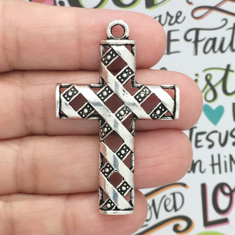 Silver Cross Charms Bulk