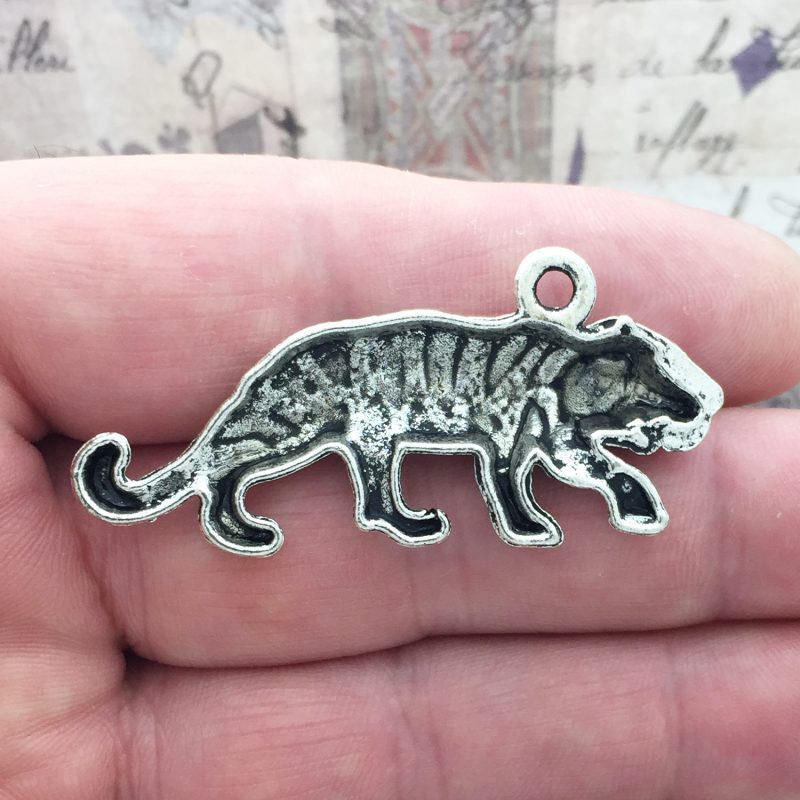 2 Silver Tiger Charm Pendant by TIJC SP0651 - Image 3
