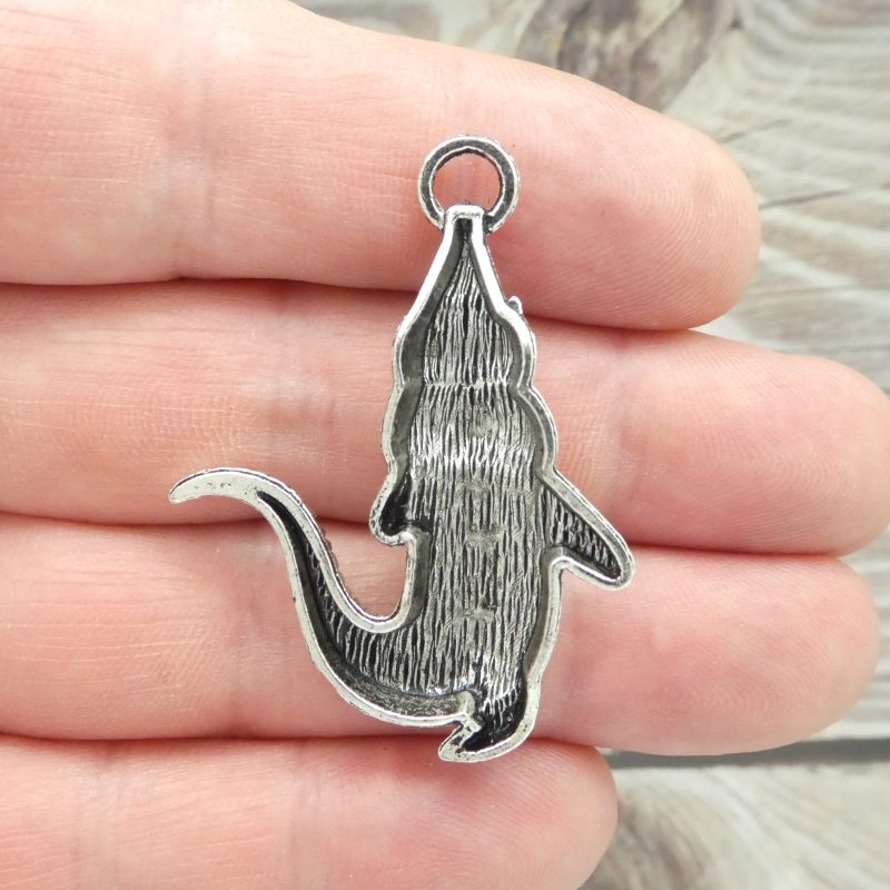 BULK 12 Silver Gator Charm Alligator Pendant Large by TIJC SP0662B - Image 3