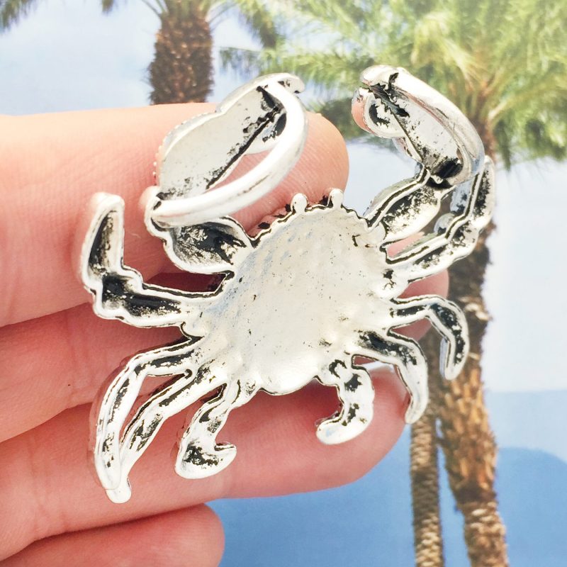 BULK 3 Silver Crab Charm Pendant Extra Large by TIJC SP0663B - Image 4