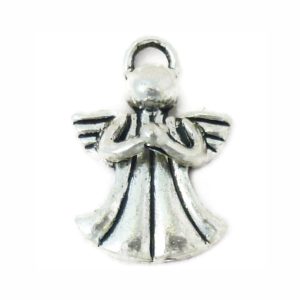 5 Praying Silver Angel Charm 32x21mm by TIJC SP0665