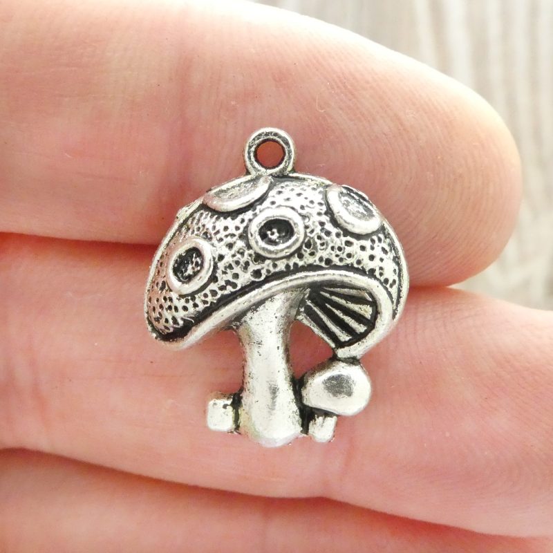 silver mushroom charms wholesale