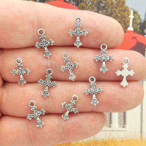 tiny cross charms wholesale