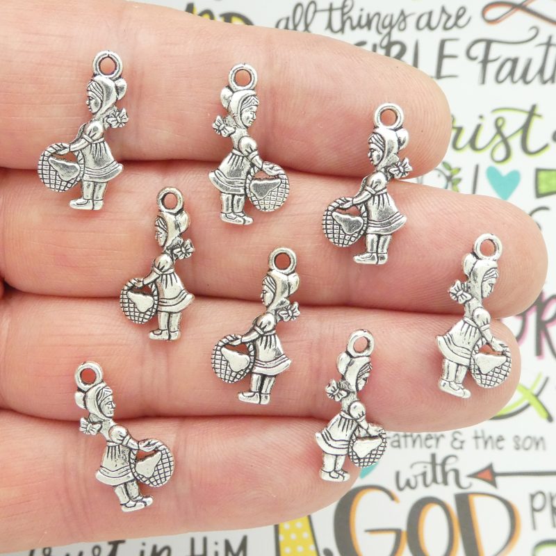15 Silver Little Red Riding Hood Charm 22x11mm by TIJC SP0687 - Image 4
