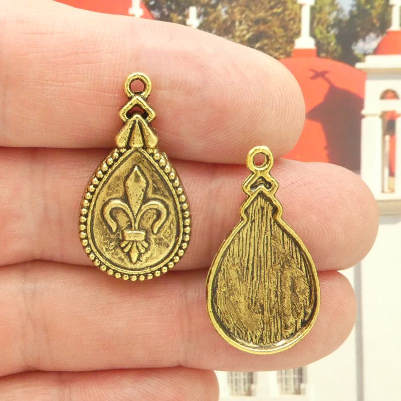 Gold Fleur De Lis Charms Wholesale