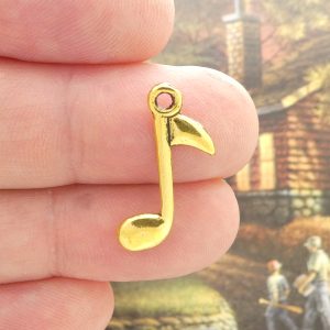 gold music note charm
