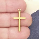 gold cross charms bulk