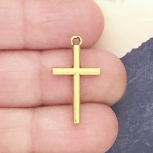 gold cross charms bulk