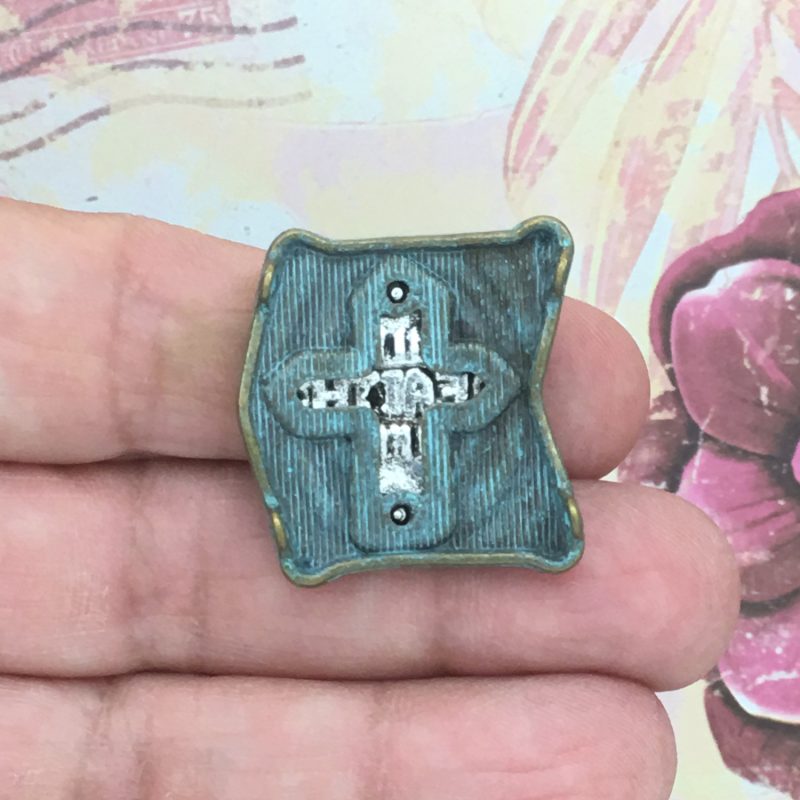 BULK 8 Bracelet Connector Faith Silver Cross Charm by TIJC SP0705B - Image 2