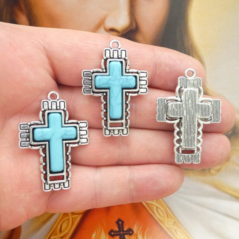 Southwest Silver Cross Pendants for Jewelry Making