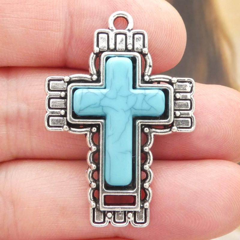 Southwest Silver Cross Pendant