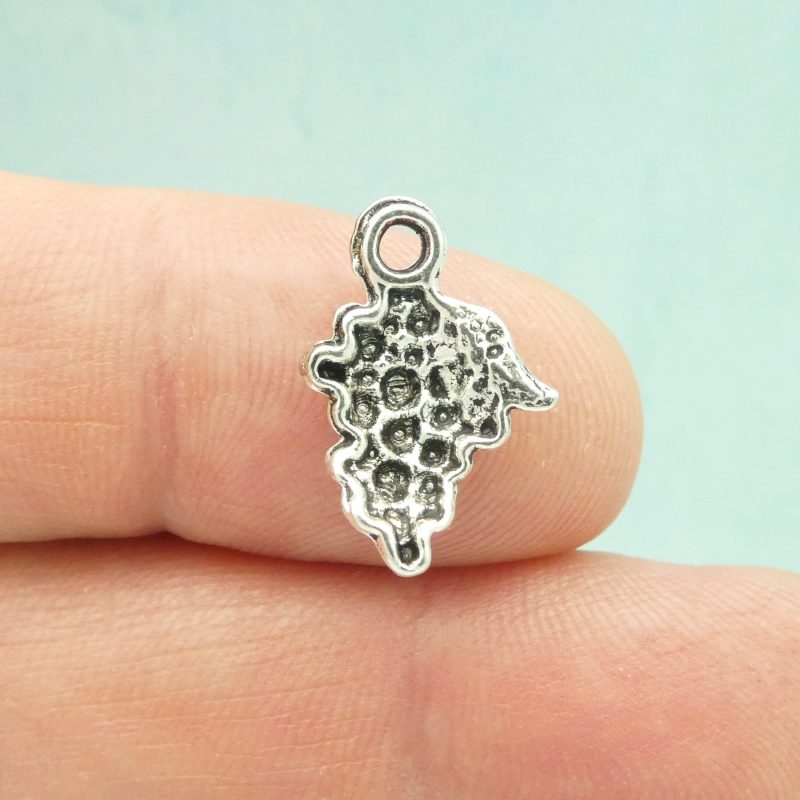 12 Silver Grape Charm Pendant by TIJC SP0733 - Image 2