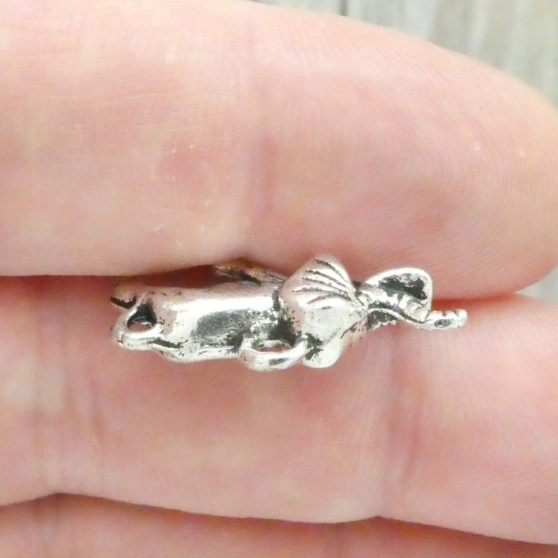 BULK 20 Silver Elephant Charm Pendant 13x23mm by TIJC SP0734B - Image 5