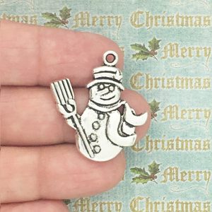 Silver Snowman Charm